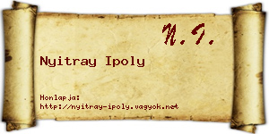 Nyitray Ipoly névjegykártya